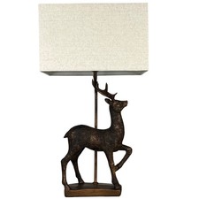 Antique Copper Stag Table Lamp