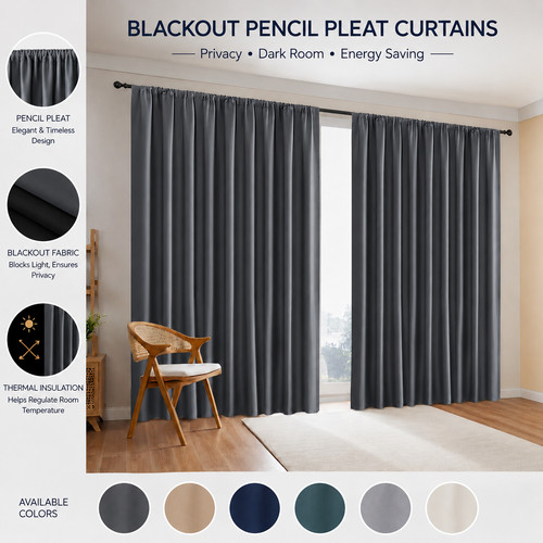Pair pencil pleat - tape, top