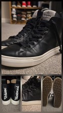 Vivienne Westwood Leather High Top Sneakers Boots Unisex 7 Black Trainers shoes