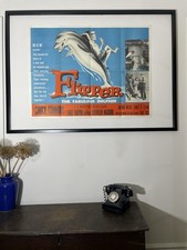 FLIPPER Vintage Original 1963 Movie Poster UK Quad 30x40 Stafford & Co Ex Condit