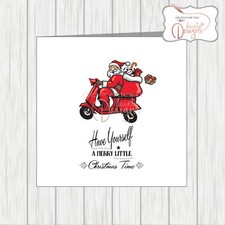 Scooter Santa Christmas Card