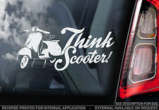 THINK SCOOTER! - Car Window Sticker - Vespa Sprint Motorcycle Bike - TYP3 