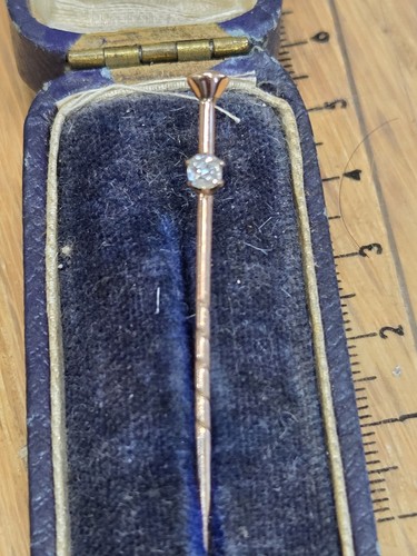 Gold diamond stickpin - gold,