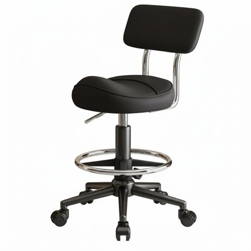 Adjustable saddle stool with - saddle,