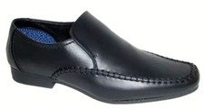Black Oxford Slip On Brogue Shoes Mens Smart Formal Wedding Office Dress Size 6