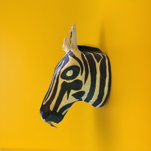 Zebra head wall sculpture art - zebra,