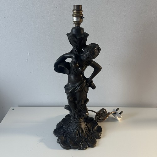 Bronzed figural table lamp - figural,