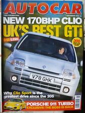 AUTOCAR 99/12/01 VW POLO PORSCHE 911 TURBO RENAULT CLIO SPORT ARIEL ATOM BMW 318