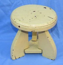 Antique Vintage Small Painted Wooden Stool Shabby Chic Rustic Farmhouse