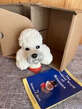 Vintage 1995 BOSSONS England 3D Dog Head Wall Plaque POODLE White Boxed No: 101