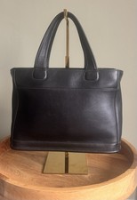 VTG Coach Bleeker Satchel Black Leather bag 9303 Top Handle  Tote 90's Y2K