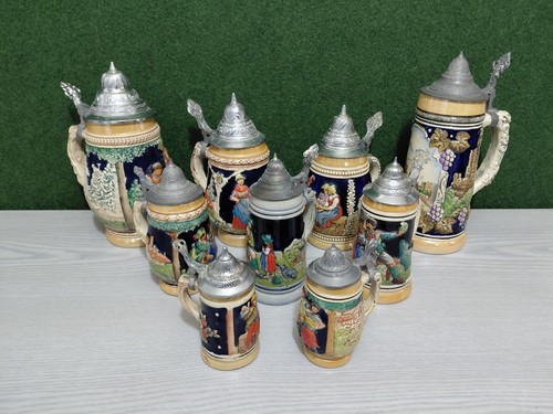 Vintage german beer steins - vintage, 9x