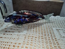  Vintage~ MURANO ~ Silver multi Coloured ~Glass Fish
