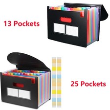 Expanding File Organiser A4 File Holder Documents Storage Folder 13/25 Pocket UK