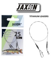 2x TITANIUM LEADER TRACE WIRE JAXON SUPER STRONG SWIVEL SNAP JIG HEAD LURE PIKE
