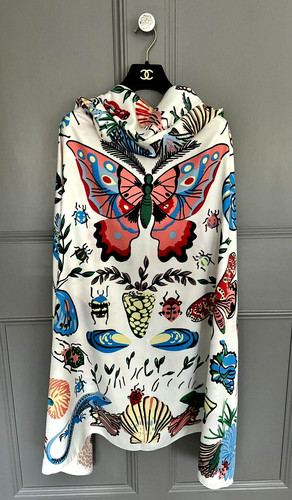 Ladies silk scarf cream - scarf,