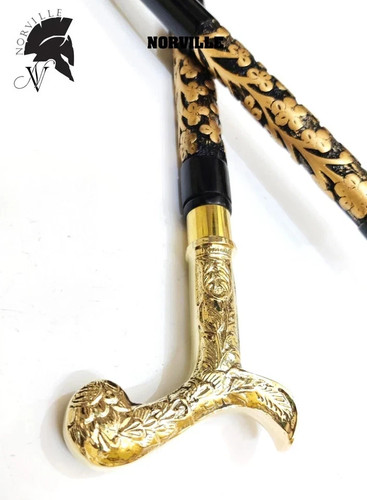 Handmade carved wooden walking - handmade,