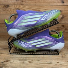 Adidas Football Boots Mens Size UK 9.5 F50 Elite SG Purple Rush Laceless Soccer