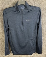 Montane Men’s Quarter Zip Technical Base Layer Hiking Walking Blue  Size XL