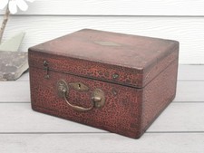 Antique Maritime Marine Chronometer Box Case Original Crackled Stain Patina