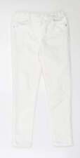 Matalan Girls White Cotton Blend Jegging Jeans Size 9 Years Reg
