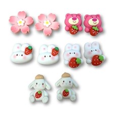 Super Kawaii Pastel Easter Bunnies Charms for Slime,  Cute Resin Cabochons CB7