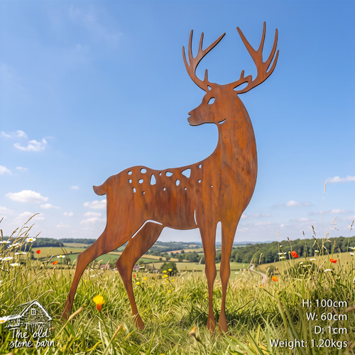 Stag rusty metal garden - rusty,