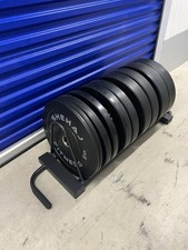 150KG Olympic Bumper Plate Set Rubber Weights with Flat Rack & Barbell Holder