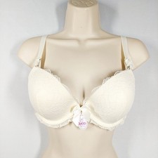 La Senza Ivory Lace Gel Boost Bra 34DD Push Up Padded BNWT Glamorous Bridal