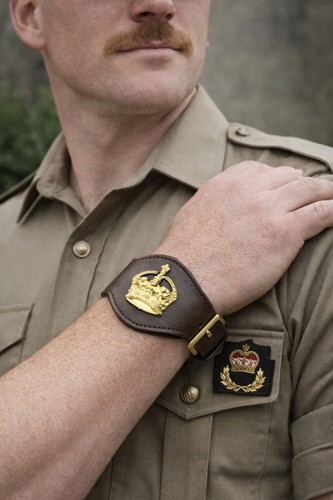 Army rank wrist band brown - army,