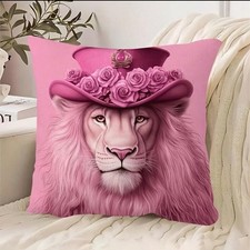 Eye-catching Pink Lion Cushion