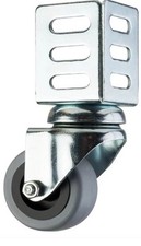 Swivel castors with angle plate x2.  Rubber Wheel, Load Capacity 40 kg/roll. 