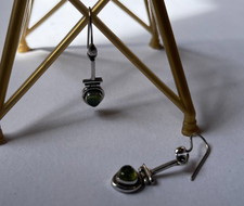 Green Gemstone Drop Silver