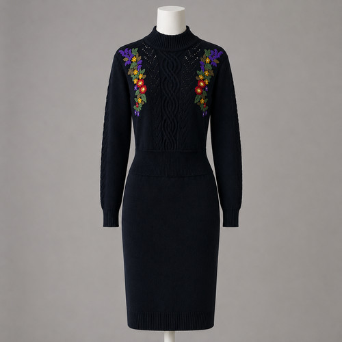 Vintage floral embroidered - floral,