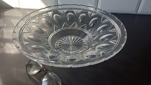 Large heavy cut glass crystal - cut,