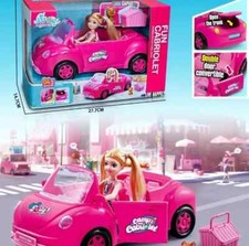 Pink Doll Car Toy & Barbie