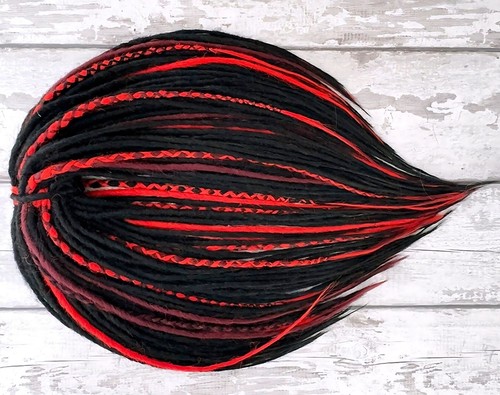 Black red burgundy dread - black,