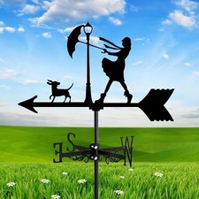 Wind Vane Metal Weathervane Vintage Decorative Retro Weather Vane for Roof Mount