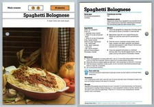 Spaghetti Bolognese - Mains - Working Woman's 1980s Recipe Card