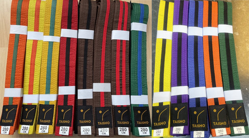 Coloured belts with - coloured,