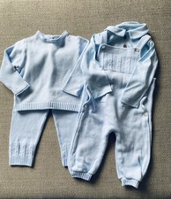 Sarah Louise Baby Boy Clothes Outfits X2   To Fit 12 Months Blue Knitted