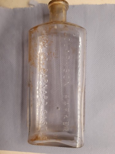 Old glass bottle marked - old,