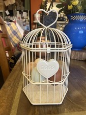 Pretty cream metal egg storage - metal,