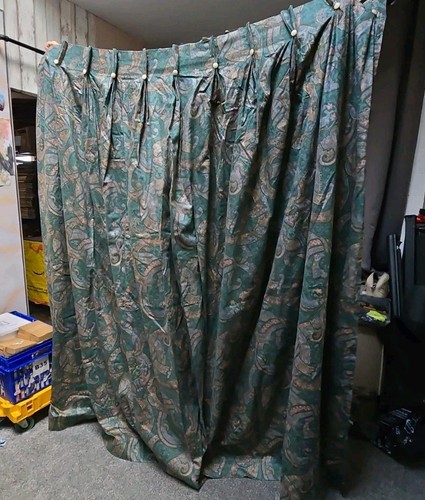 Vintage pleated paisley green - pleated,