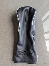 TITLEIST Leather Golf Headcover, Driver, Black / Camo, Genuine, Good Condition