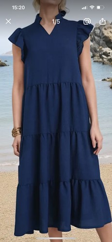 Summer neck dress womens - v,