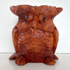 Wooden Owl Carving Hand Carved