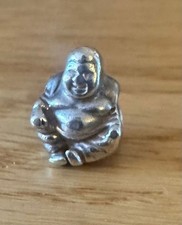 Pandora Sterling Silver Charm: Buddha. Retired. Marked: ‘S925 ALE’.
