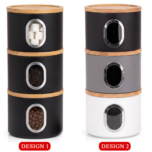 Tea coffee sugar canister set - coffee,