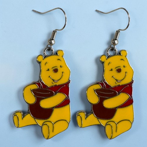 Pooh bear dangle earrings - bear,